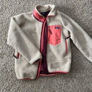 Girls size large Patagonia sherpa fleece zip up